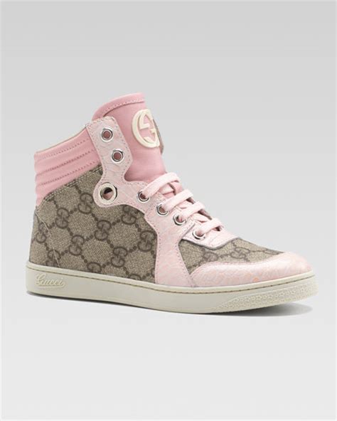 pink gucci sneakers high top|gucci gg high top sneakers.